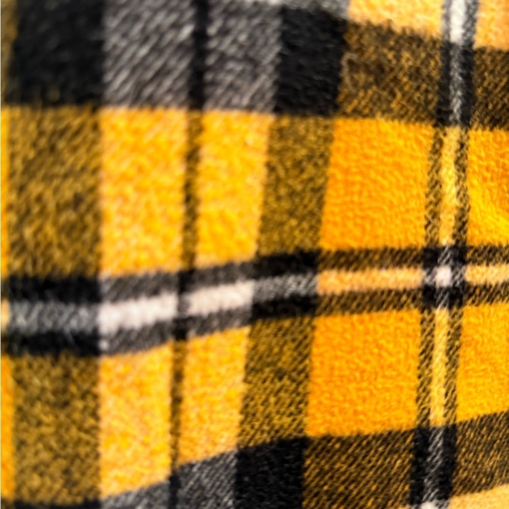Fashion Nova Yellow and Black Plaid Utility Hooded Fleece Jacket/Shacket - Picture 5 of 9